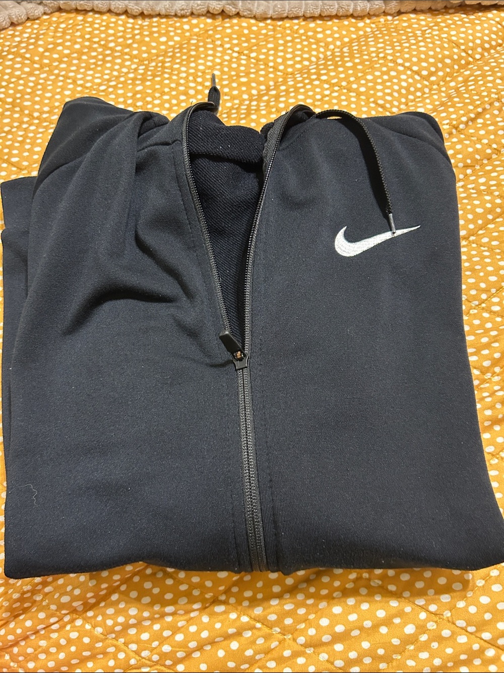 Nike Men’s Black Full-Zip Jacket with White Swoosh
